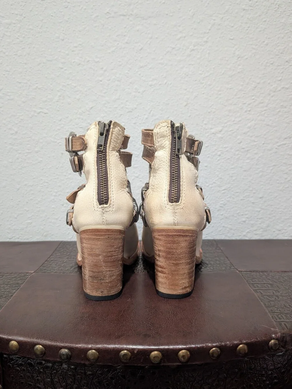 FreeBird SAVANNAH Beige Ivory Ankle Boots size 7